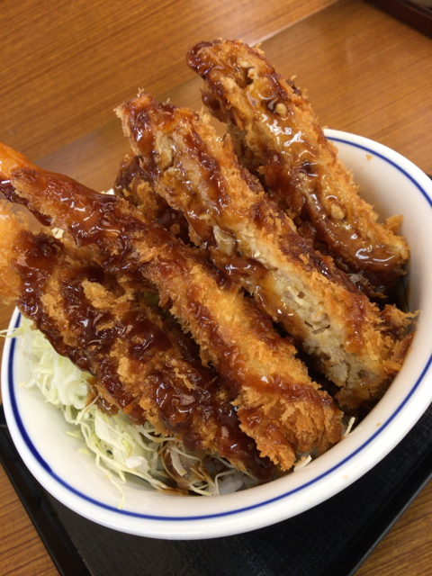 フライ山盛り丼 エビフライ メンチ かつや 富山市上袋 富山者 男の昼ごはん